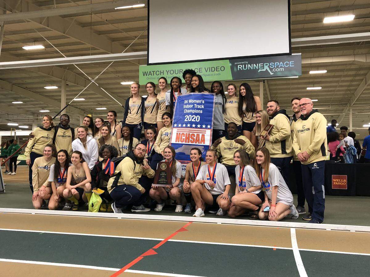 Cuthbertson’s girls track team won their fourth straight NCHSAA indoor track championship Friday in Winston-Salem