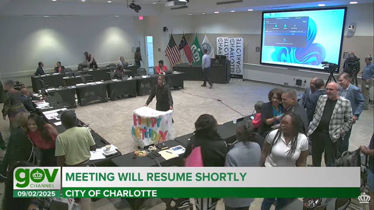 The Charlotte City Council took a break during their Sept. 2 meeting, which included a discussion of safety on public transit in the wake of the fatal stabbing of Iryna Zarutska, to mark the birthdays of two council members.