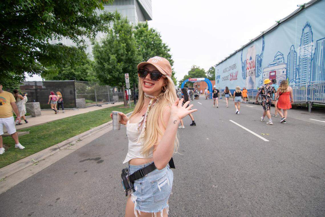 A fan at Lovin’ Life Music Fest in Charlotte, NC on May 3, 2024.