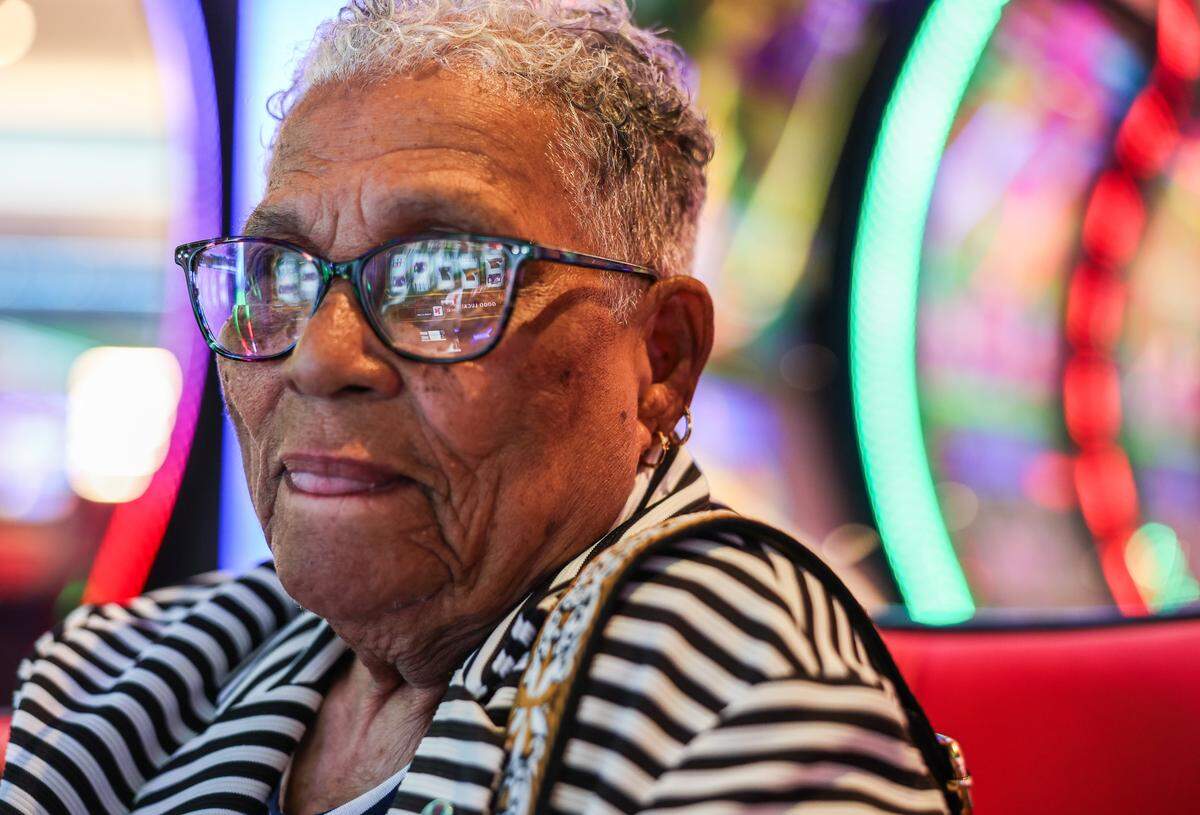 A woman gambles during the opening of the first part of the Catawba Indians' Catawba Two Kings Casino in Kings Mountain, N.C., on Wednesday, May 20, 2026. 