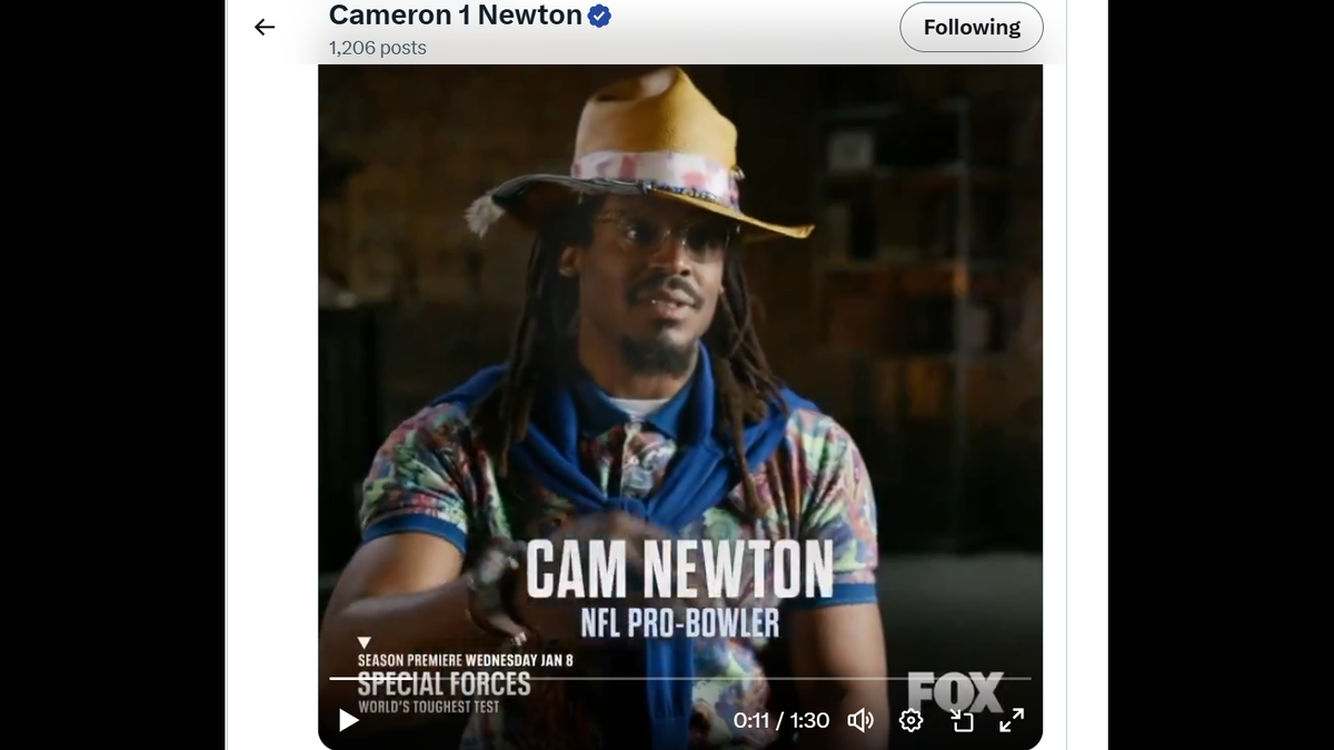 Former Carolina Panthers quarterback Cam Newton stars in the upcoming season three of the Fox TV series “Special Forces: World’s Toughest Test.”