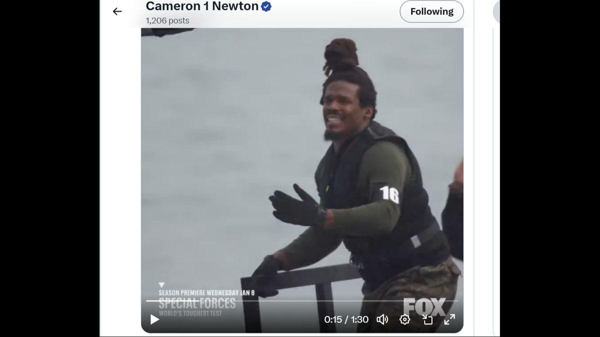 Former Carolina Panthers quarterback Cam Newton stars in the upcoming season three of the Fox TV series “Special Forces: World’s Toughest Test.”