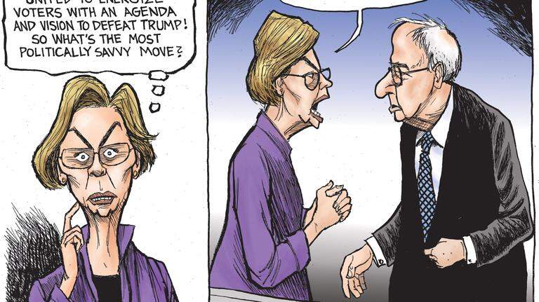 Kevin Siers cartoon: Elizabeth Warren’s plan to unite progressives