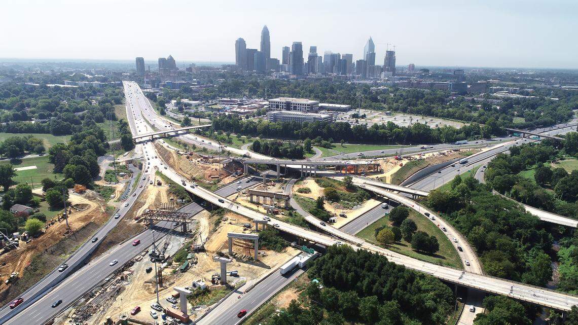I-77 toll lane construction continues at I-277 north of uptown Charlotte. The 26-mile project from Mooresville to uptown Charlotte was supposed to finish late this year, but work will carry into 2019, state highway officials said.