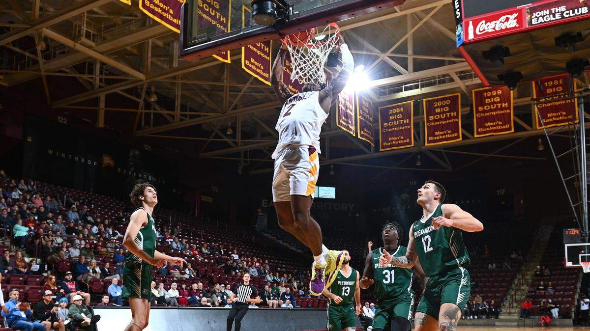 Winthrop’s Xavier McKelvy, a former player for Charlotte’s United Faith Christian, will play in the Big South men’s and women’s basketball tournaments will be held at Bojangles Coliseum from March 1-5 in Charlotte, NC.