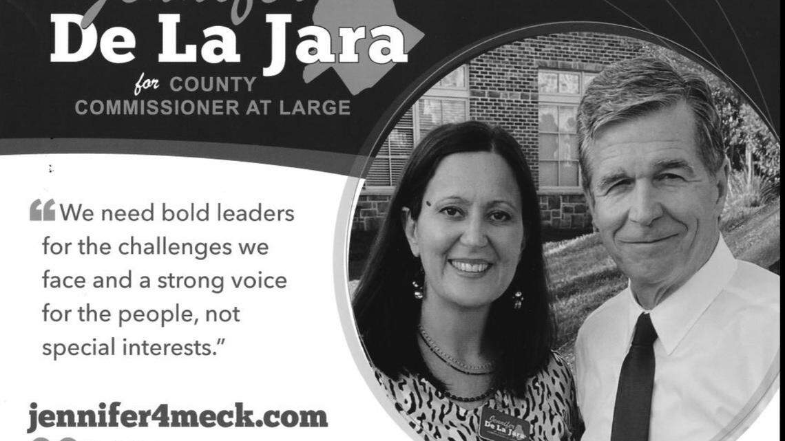A campaign mailer from Jennifer De La Jara, who is running for an at-large seat on the Mecklenburg Board of County Commissioners.