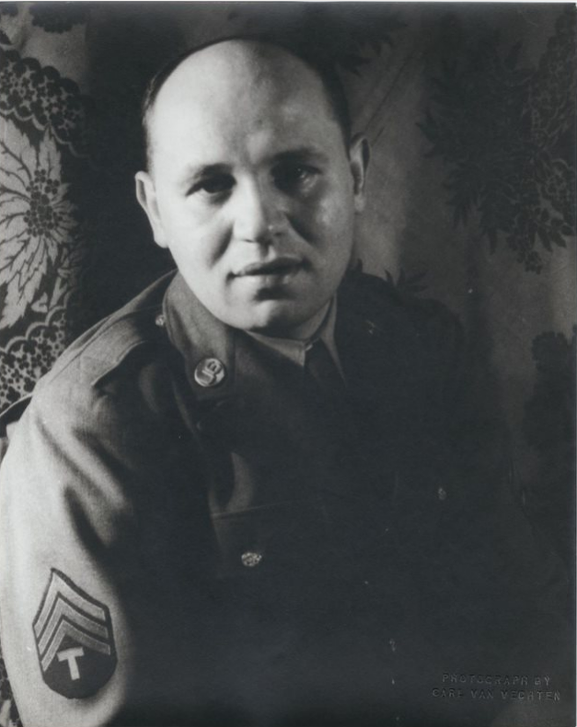 Carl Van Vechten, “Bearden in Uniform,” circa. 1944. Romare Bearden, despite segregation in the military, twice tried to earn an officer’s commission in the Army but did not succeed.