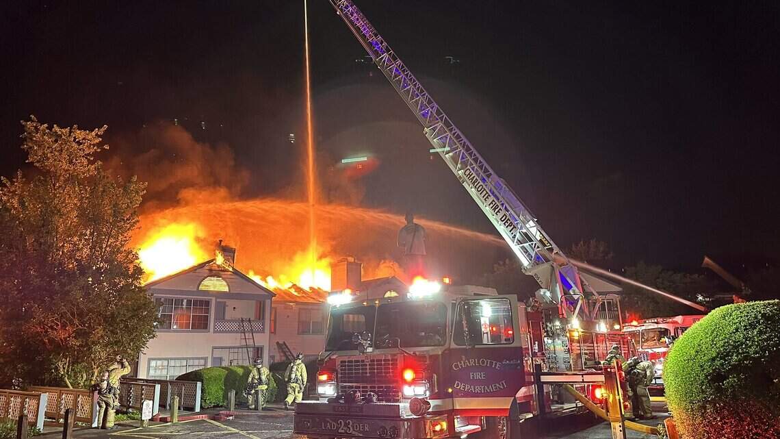 Lightning strike ignites two-alarm fire at east Charlotte apartment
