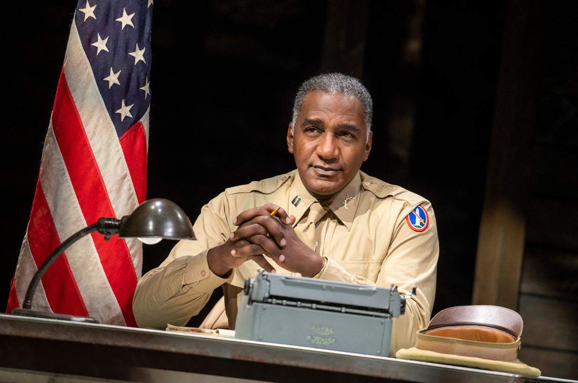 Norm Lewis as Army Capt. Richard Davenport in “A Soldier’s Play.” Lewis drew on the experiences of family members who served in the military to prepare for the role.