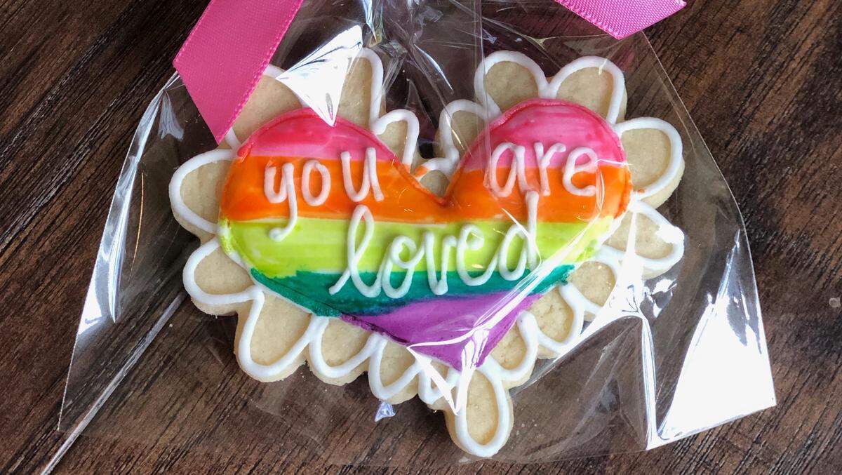 “You are Loved” cookies made by Cakelin’s Cakes and Cookies and Mainely Cupcakes will accompany the balloon deliveries.
