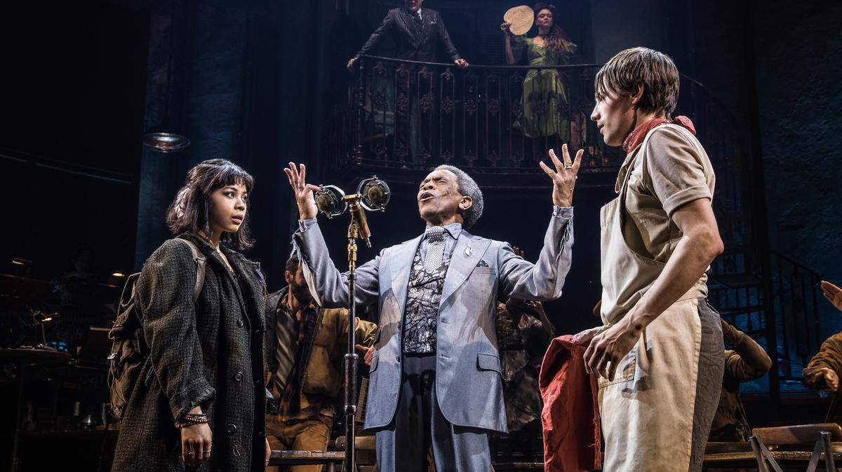 The Tony-winning musical “Hadestown” is coming to Charlotte in the new Blumenthal Performing Arts season. From left, Charlotte’s own Eva Noblezada, Andre De Shields and Reeve Carney. 