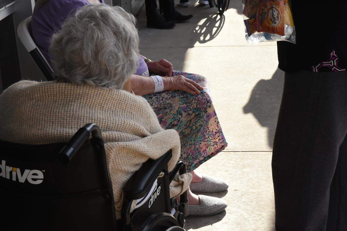 Two women who live at a nursing home in Burnsville, N.C., had arrived in Hickory on Tuesday, Oct. 1, 2024. Their nursing home was getting low on food and water after Helene, so volunteer helicopter pilots made trips to get to them out.