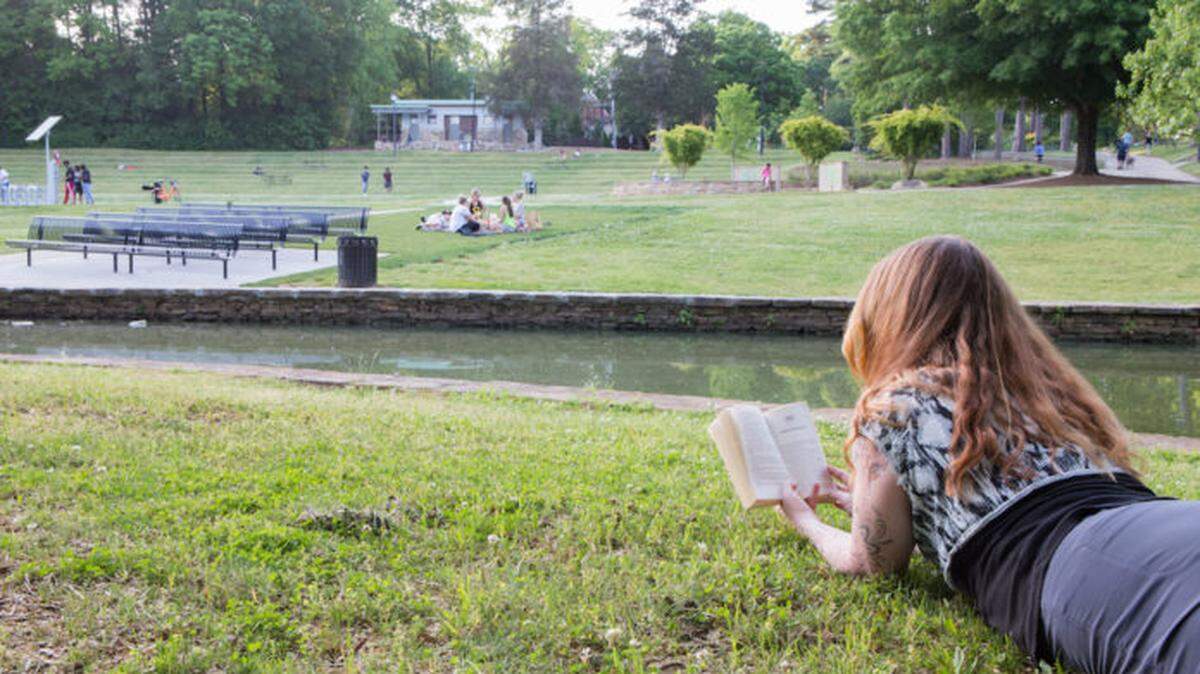 On Global Day of Unplugging, go to your favorite place and read a book. Shown here is Freedom Park.