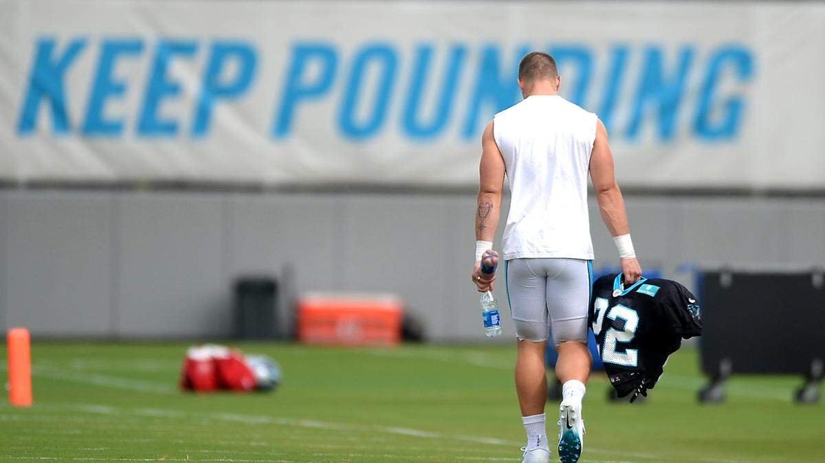 Carolina Panthers running back Christian McCaffrey returns to practice on Wednesday, October 6, 2021. WednesdayÕs practice was McCaffreyÕs first on-field practice since he strained a hamstring during action against the Houston Texans.