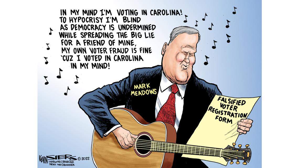 Kevin Siers cartoon: Mark Meadows’ hit single voting record