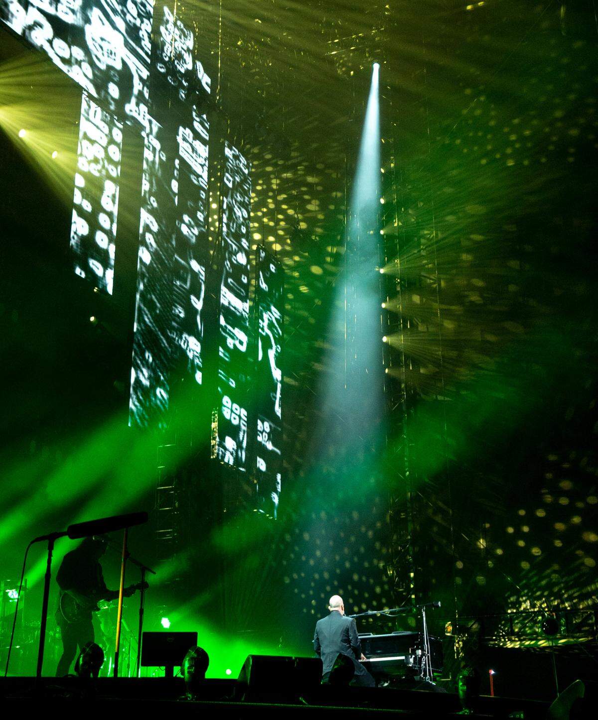 Billy Joel performs in front of a packed crowd at the Bank of America Stadium in Charlotte, NC on Saturday, April 23, 2022.