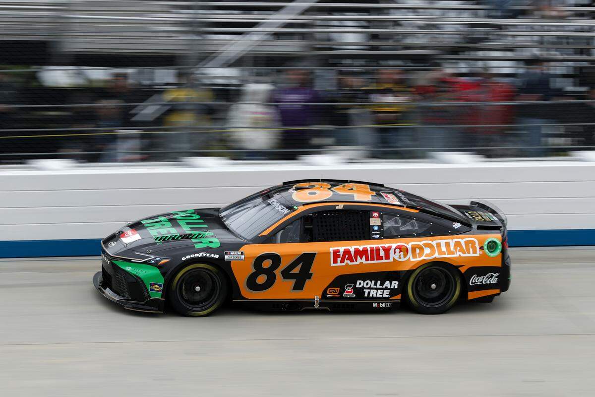 Apr 27, 2024; Dover, Delaware, USA; NASCAR Cup Series driver Jimmie Johnson (84) during practice and qualifying for the Wurth 400 at Dover Motor Speedway.
