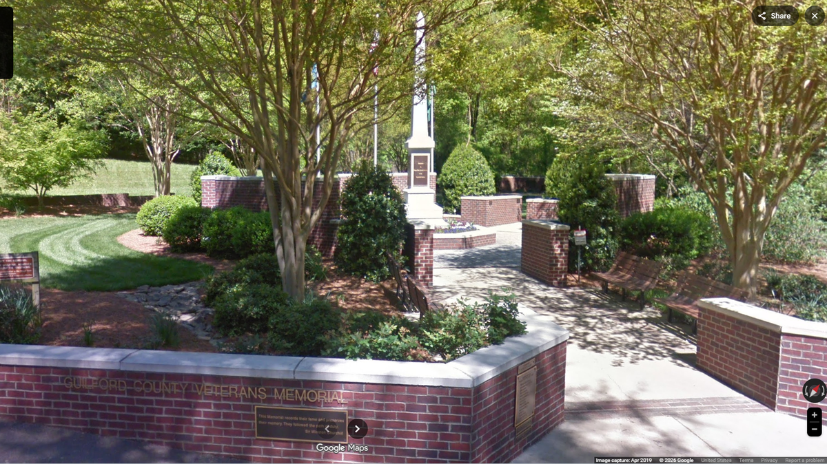 The Guilford County Veterans Memorial was privately funded by the community and was dedicated in 2002, according to the nonprofit that erected the memorial.