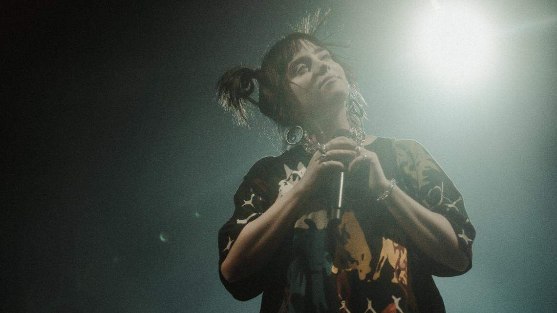 Billie Eilish, photographed Saturday night at State Farm Arena in Atlanta. (Images from the Charlotte show were not immediately available.)