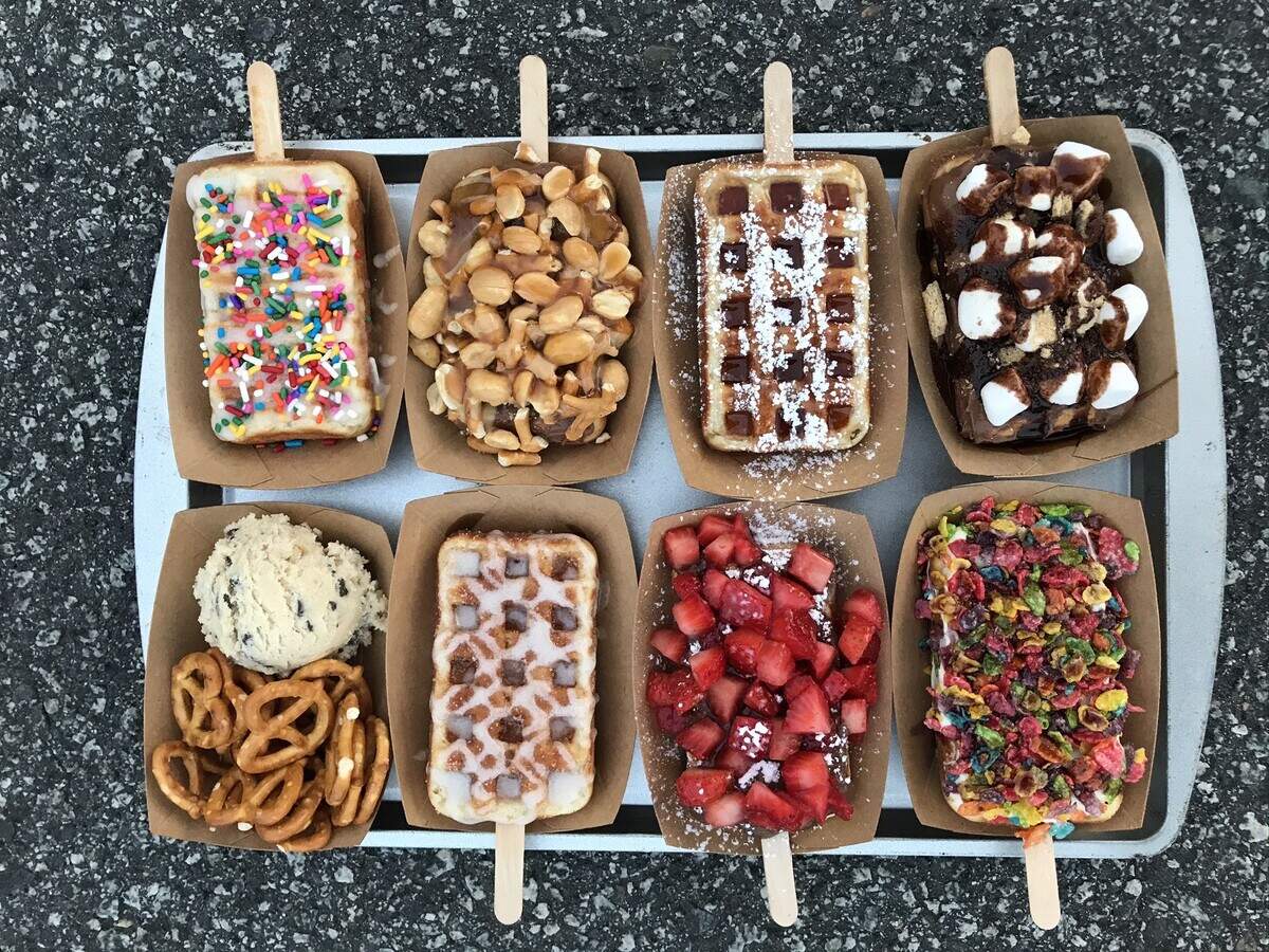 Holy City Waffles loads on the toppings.