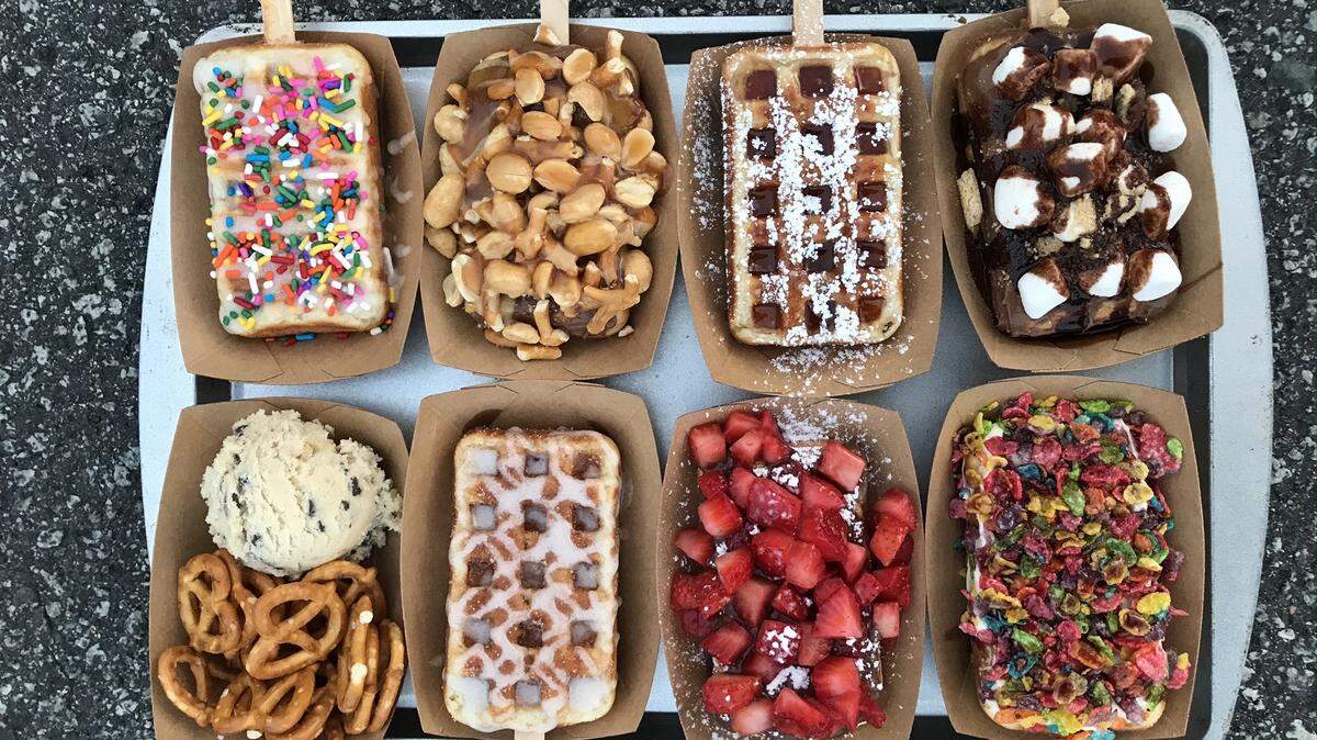 Holy City Waffles loads on the toppings.