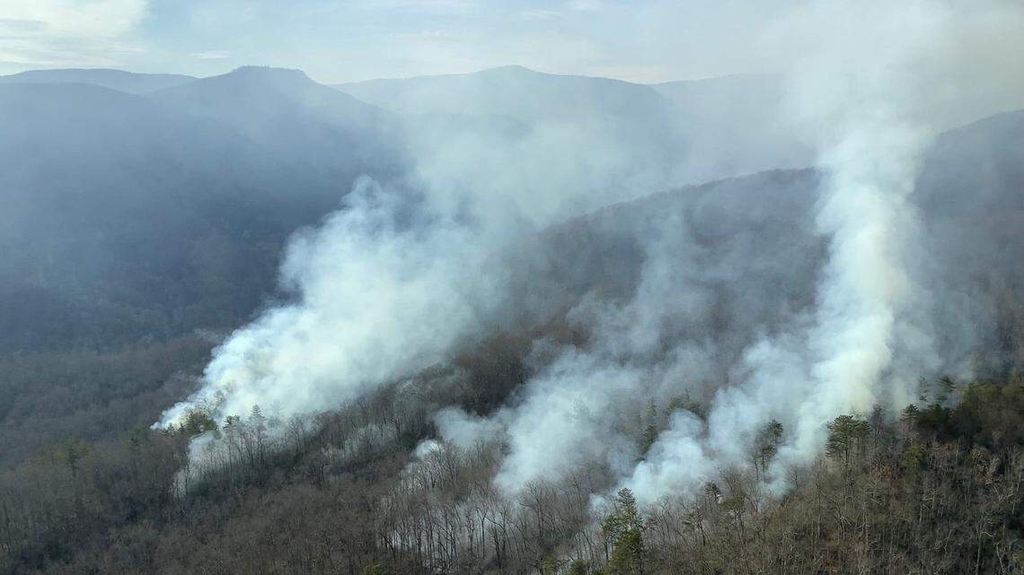 A wildfire reported near Grandfather Mountain on Christmas Eve has doubled in size in the past day to 700 acres, the U.S. Forest Service reported Tuesday, Dec. 28.