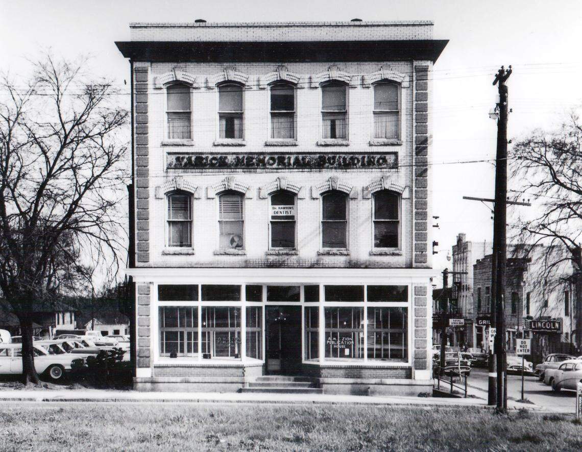 The Varick Memorial Building at the corner of Brevard and Second Streets was in the busy heart of the Brooklyn neighborhood’s business zone. The building was once home to the headquarters of the AME Zion Publication House and the office of dentist Reginald Hawkins. It was torn down along with most structures in the historically black Brooklyn neighborhood (also called Second Ward) during the urban renewal of the 1960s and 70s.
