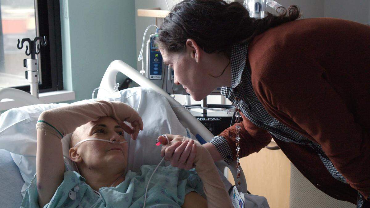 A still from “End Game,” Oscar-nominated for best documentary short; former Charlottean Rebekah Fergusson is one of its producers.