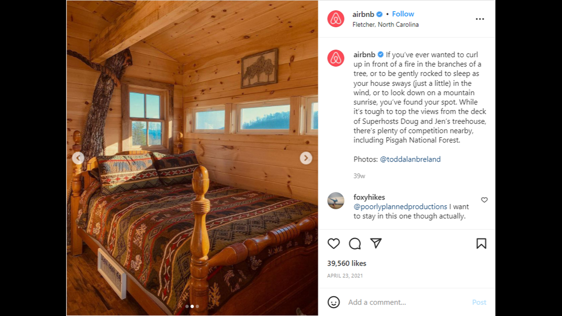 This North Carolina Airbnb gained thousands of fans on Instagram.