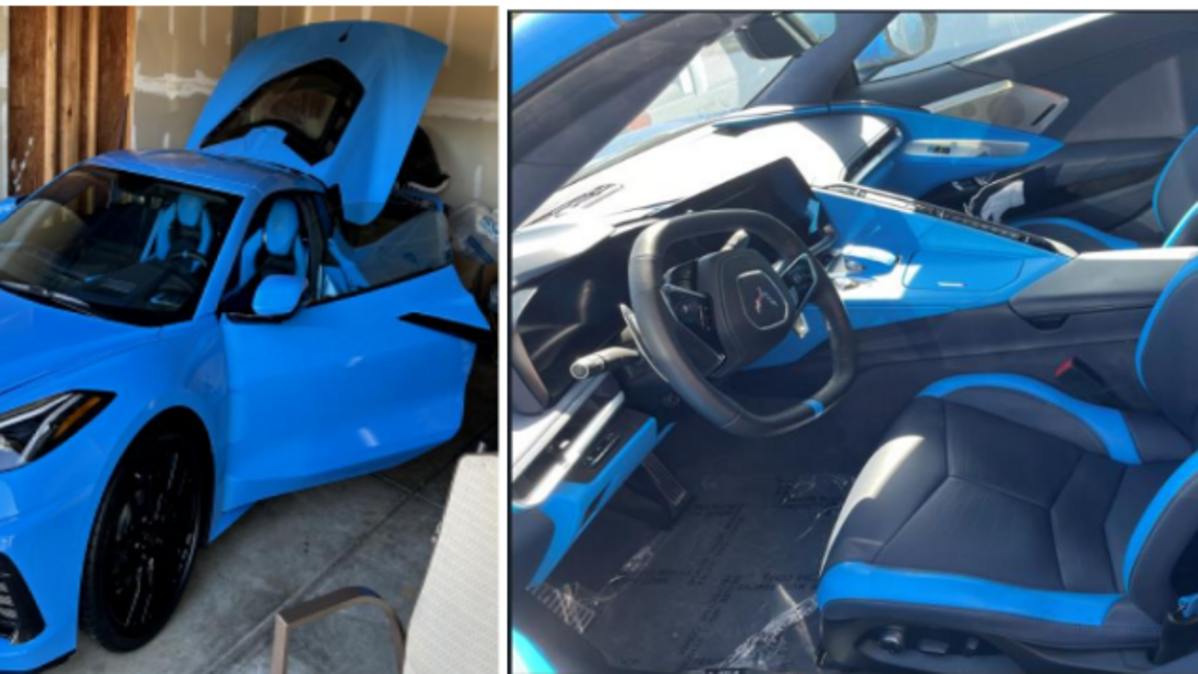Court photo of a Chevrolet Corvette Stingray traced back to Erren Woodson, who bought stolen cars from Andre Sumner.