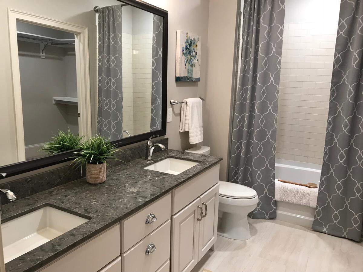 A model bathroom at the 511 Queens apartment complex.