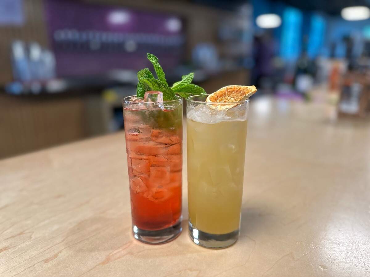 Skiptown’s seasonal mocktails are Berry Bliss and Fine-Apple Juice.