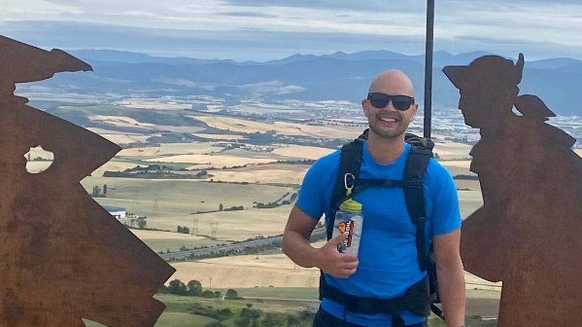 Aaron Hewitt, photographed last week while walking the Camino de Santiago in northern Spain.