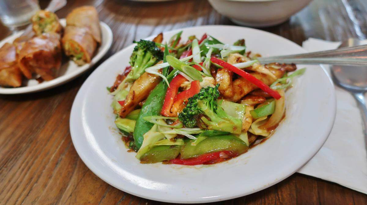 Veggies and chicken at Taste of Asia Halal.