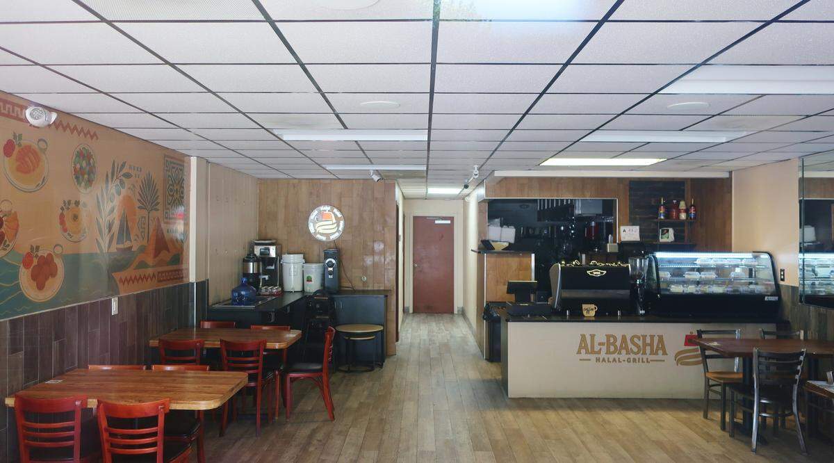 The interior of Al-Basha Halal Grill in Montford Park.