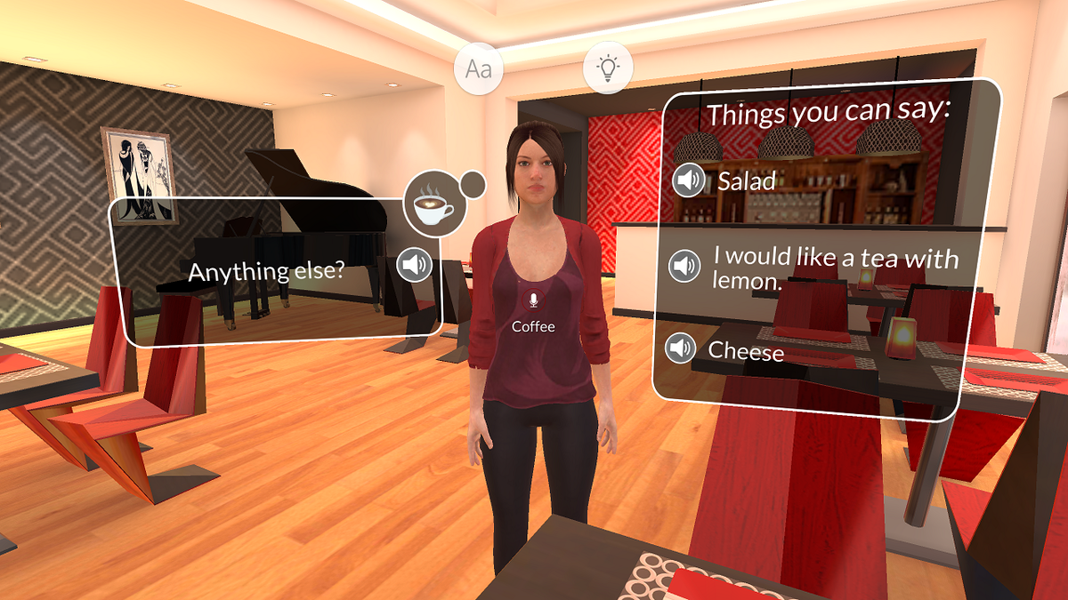 Mondly offers a virtual reality assistant to help you learn.