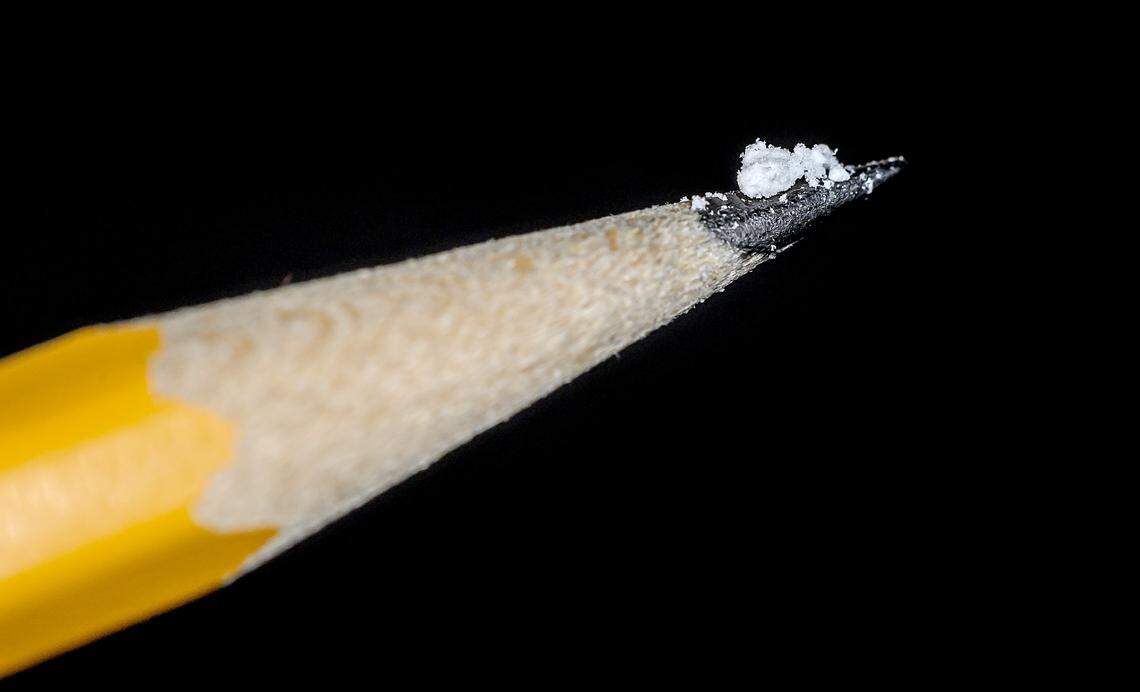 Shown is a fatal dose of the synthetic opioid drug fentanyl.