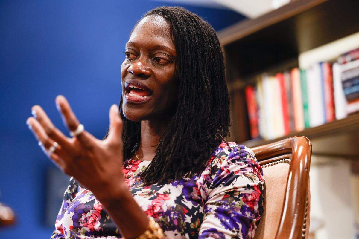 Valerie Kinloch, the President of Johnson C. Smith University, speaks in her office during a previous interview.