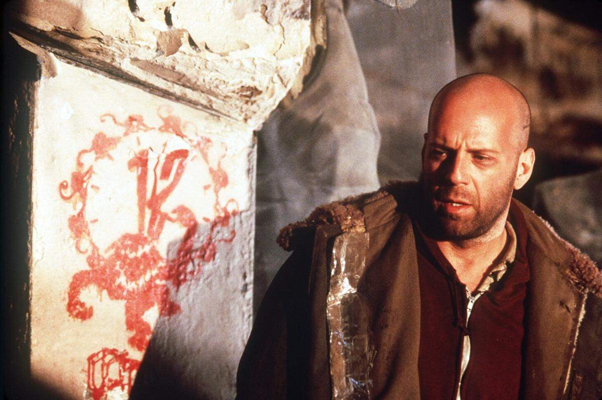 Bruce Willis time travels in “12 Monkeys.”