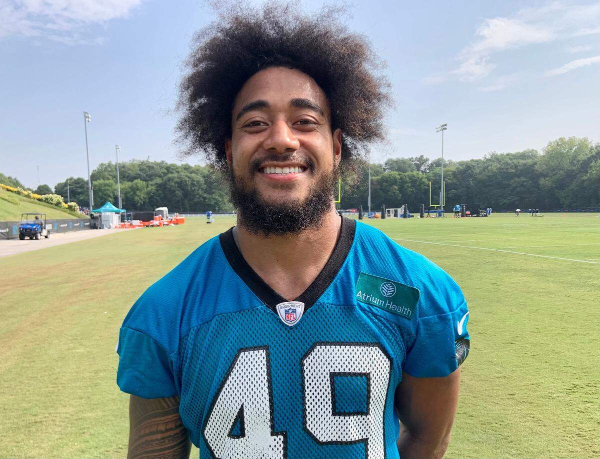 Carolina Panther linebacker Frankie Luvu is originally from American Samoa and didn’t come to the U.S. until he was 17 years old.