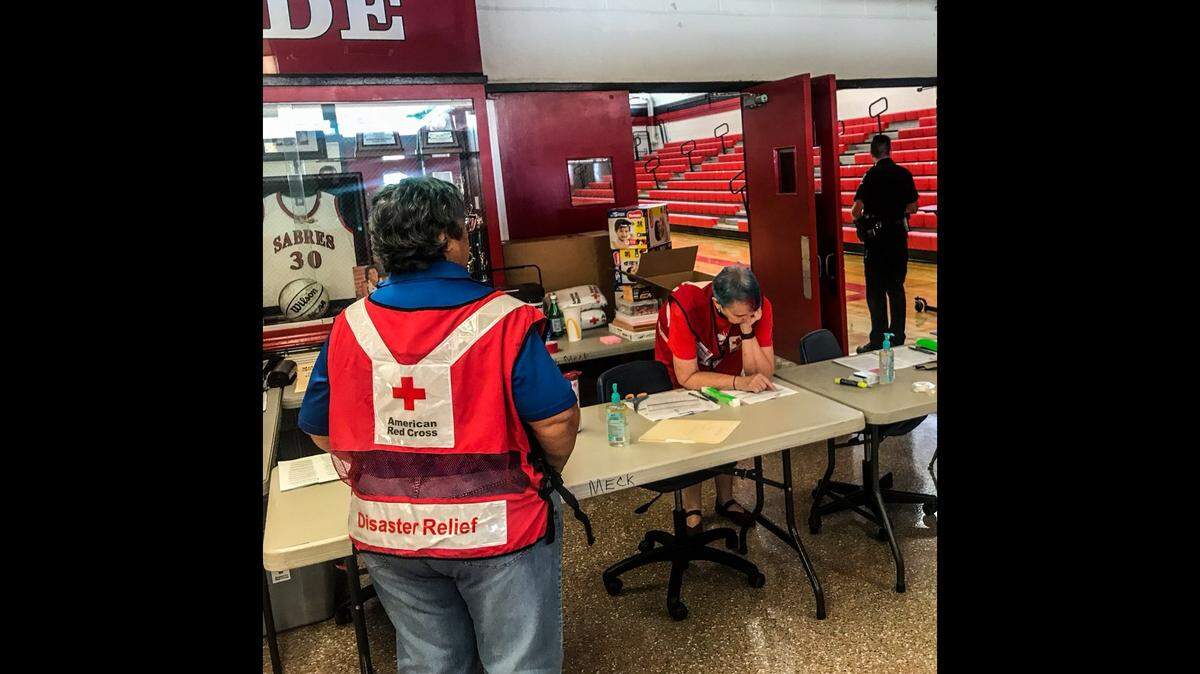 Five shelters for evacuees from Hurricane Florence opened Wednesday at Charlotte high schools, including this one at South Mecklenburg High School.