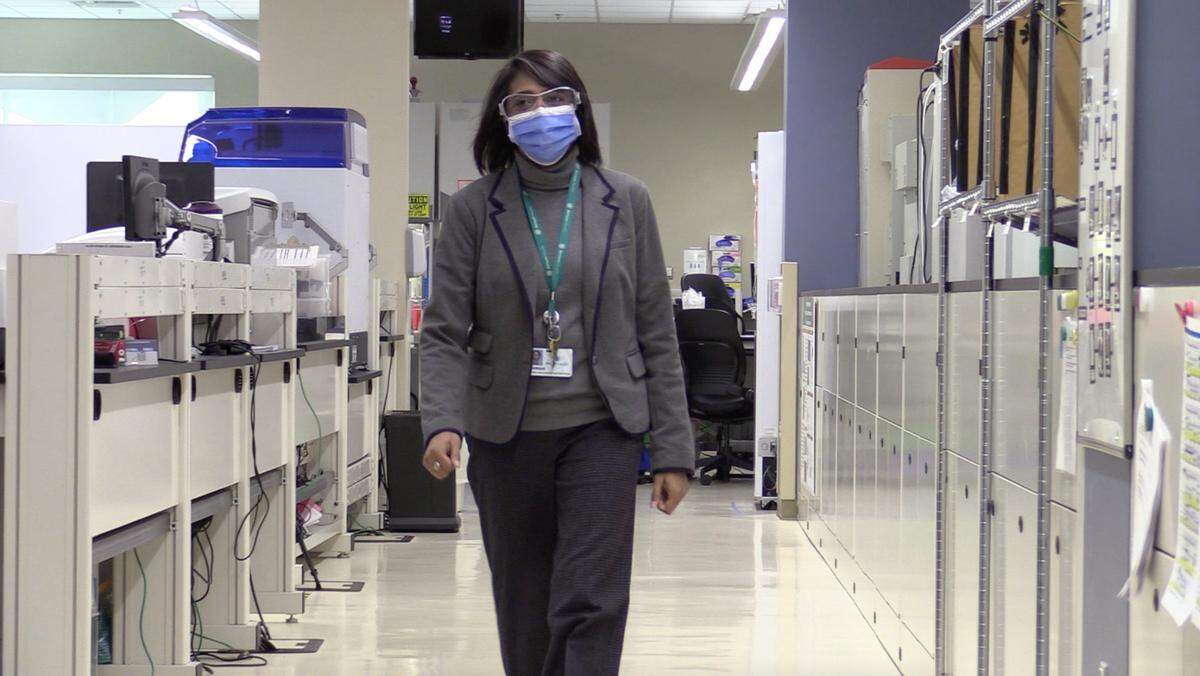 Shikha Dharamrup​, director of operations at the Atrium Health Core Laboratory, has been selected with three other Atrium front-line COVID workers to attend the Super Bowl in Tampa, Fla., on Feb. 7, 2021.