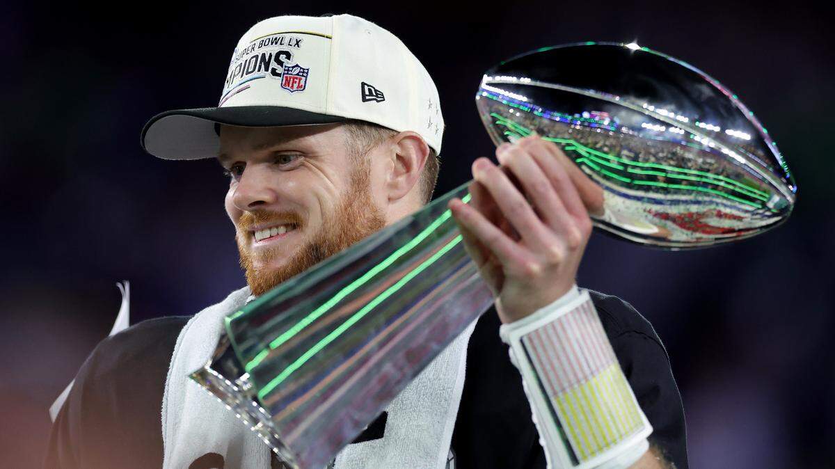 Sam Darnold of the Seattle Seahawks celebrates with the Vince Lombardi Trophy after winning Super Bowl LX against the New England Patriots at Levi’s Stadium on Feb. 8, 2026, in Santa Clara, Calif.  Darnold played quarterback for the Carolina Panthers for two forgettable seasons in 2021 and 2022 before leaving as a free agent.