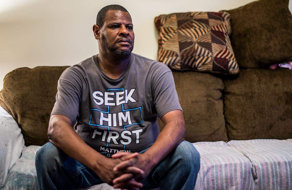 Charles Polk at his home in Monroe, NC.