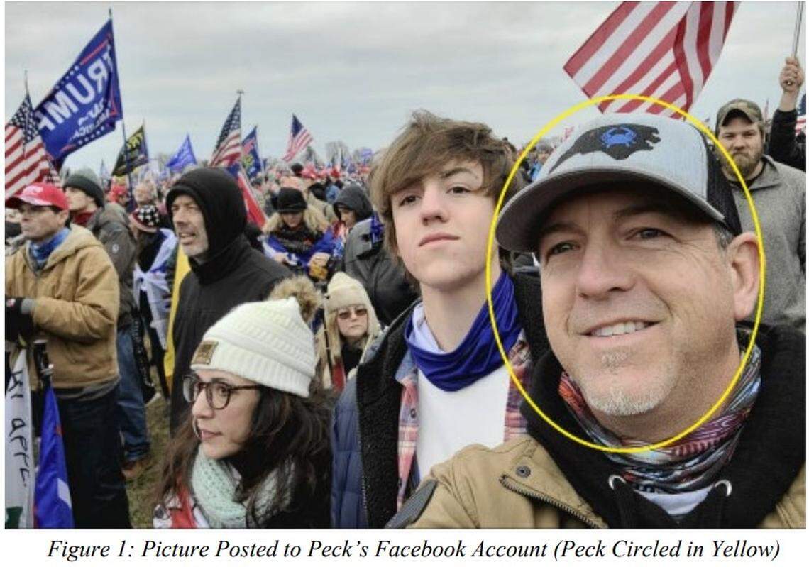 The U.S. Department of Justice charged Gregory Charles Peck Jr., 51, with felonies and misdemeanors in connection with the Jan. 6 Capitol riot.