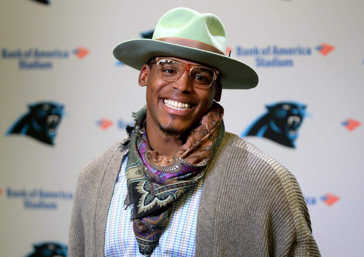 Carolina Panthers quarterback Cam Newton speaks to the media following the team’s victory over the San Diego Chargers 28-16 on Sunday, December 11, 2016 at Bank of America Stadium in Charlotte, NC.