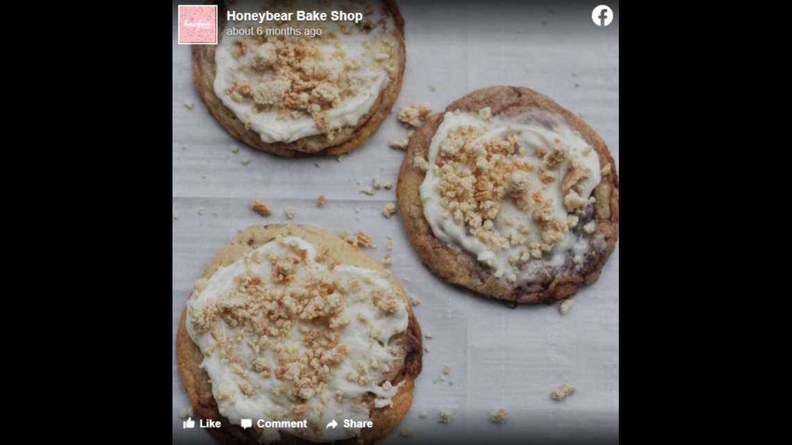 The shop’s cinnamon roll cookies are among customers’ favorites.