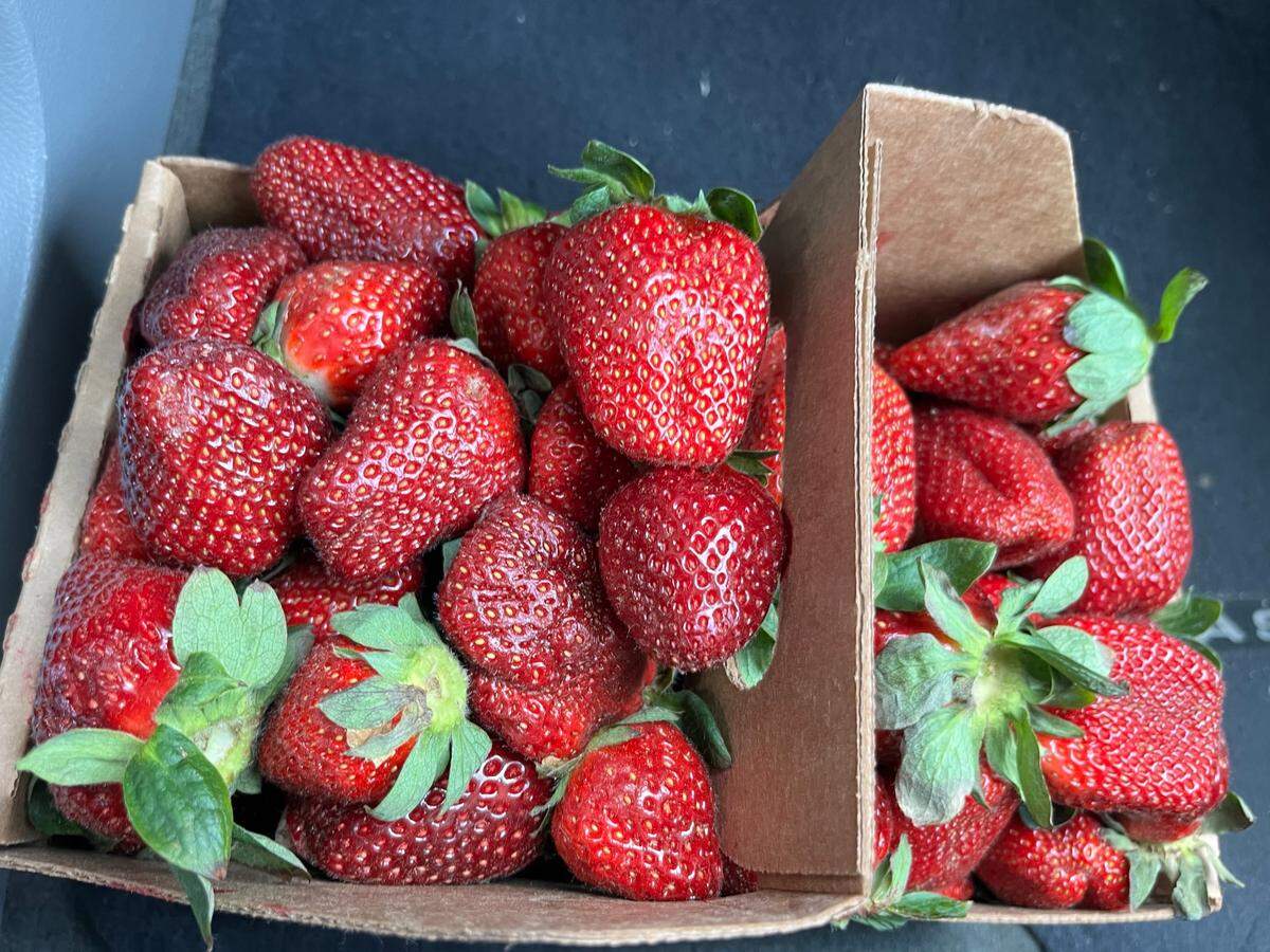 Fresh, local strawberries from The Peach Stand in Fort Mill.