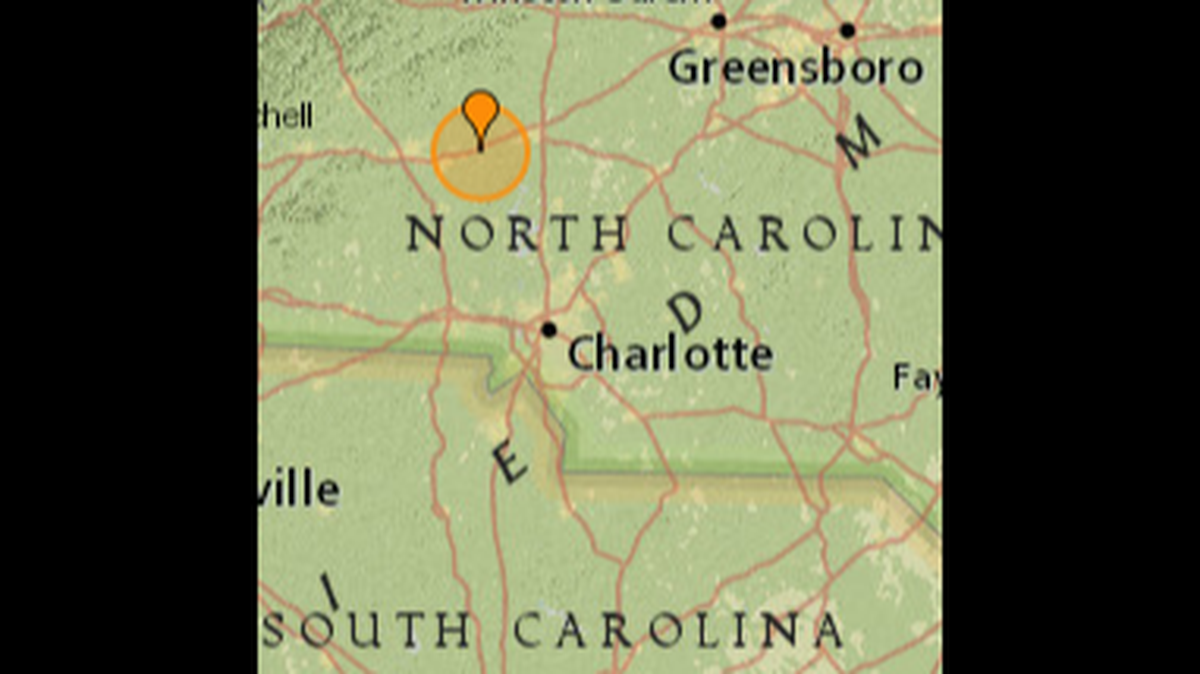 A rare earthquake was reported shortly before 8 a.m. Friday in Catawba County, northwest of Charlotte.