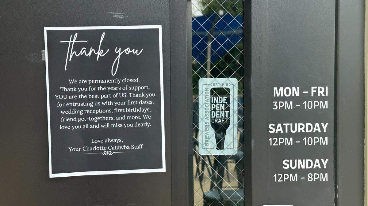 Catawba Brewing Co. has permanently closed in Charlotte.